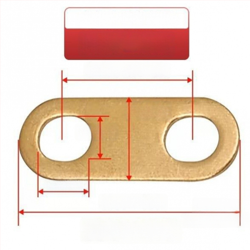 Месингов конектор с покритие от калай за свързване на батерия, нагревателна тръба и моторна електрическа връзка, кръстосано свързване и меден уплътнител (Артикул AS65465161, Тип: Друг, Марка: Друг)