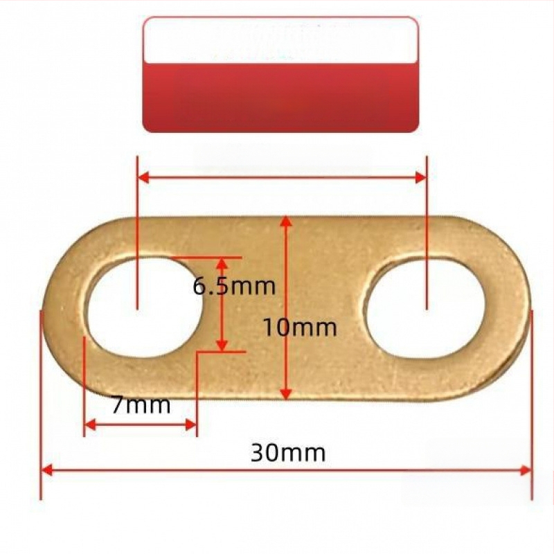 Месингов конектор с покритие от калай за свързване на батерия, нагревателна тръба и моторна електрическа връзка, кръстосано свързване и меден уплътнител (Артикул AS65465161, Тип: Друг, Марка: Друг)