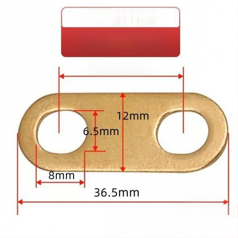 Месингов конектор с покритие от калай за свързване на батерия, нагревателна тръба и моторна електрическа връзка, кръстосано свързване и меден уплътнител (Артикул AS65465161, Тип: Друг, Марка: Друг)