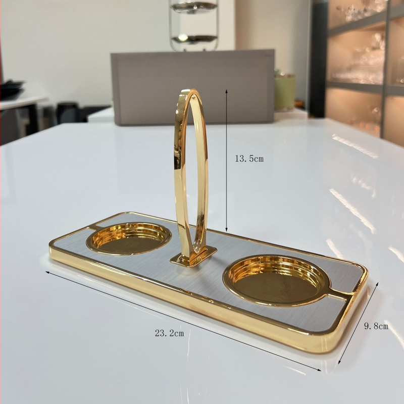 Rozsdamentes acél mikrofonállvány hamuval és pohártartóval – KTV asztali dekoráció, modern letisztult stílus, tároló funkció, 500 g