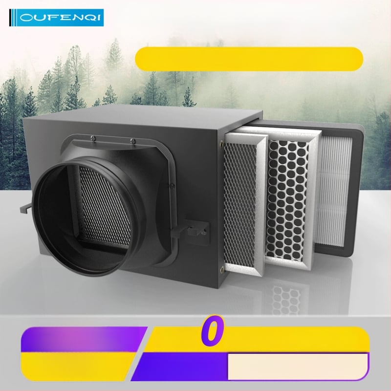 Ofenqi Värske Õhu Filtri Korpus - Siseõhu Puhastusüksus PM2.5 Filtriga, Sisaldab Esmane Filtr, Keskmise Tõhususe Filtr ja Kõrge Tõhususe Filtr, Kodud ja Kaubanduspinnad