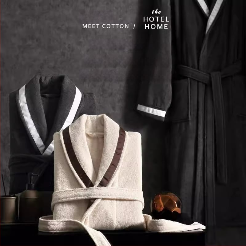 Халат за баня, унисекс, 100% памук, памучна материя, за пролет