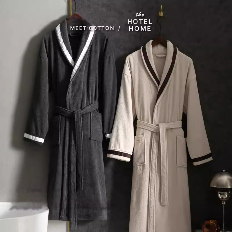 Халат за баня, унисекс, 100% памук, памучна материя, за пролет