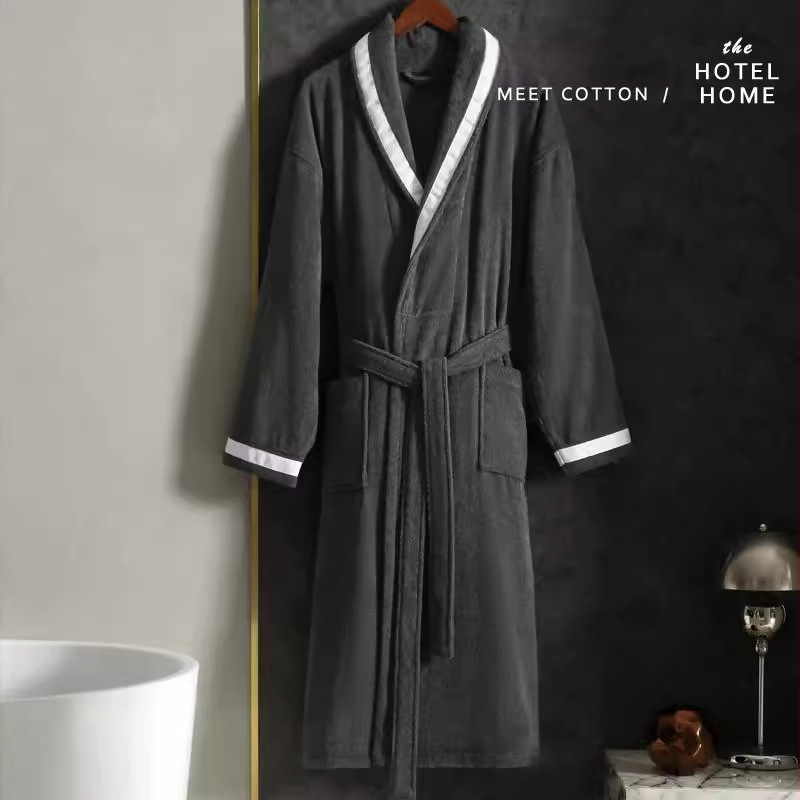 Халат за баня, унисекс, 100% памук, памучна материя, за пролет