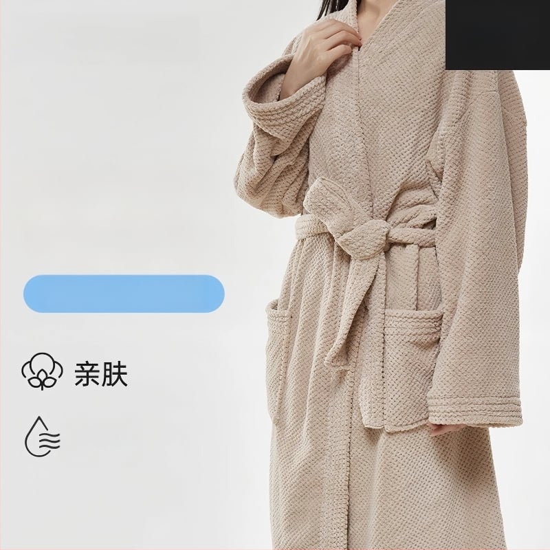 Унисекс халат за баня от полиестер, 95% композиция на основната тъкан, тегло 500 g, подходящ за пролет