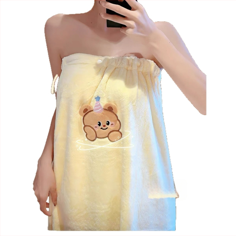 Дамски халат за баня от коралов флийс, полиестер/полиамид смес 80/20, летен дизайн