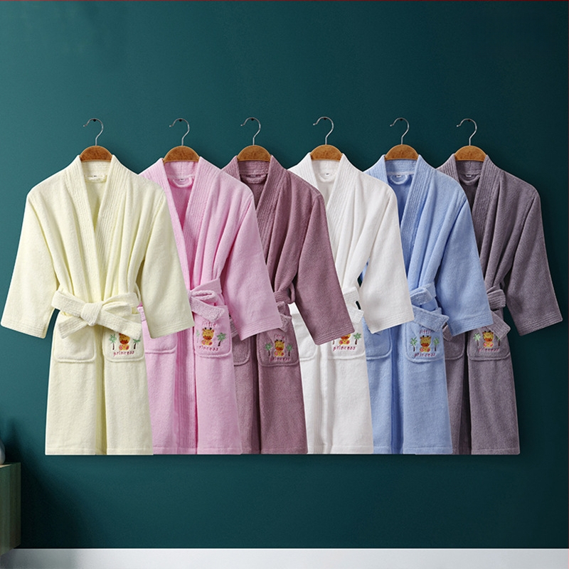 Халат за баня от чист памук, терри, зимен, дълъг, унисекс за семейство с кимонова яка