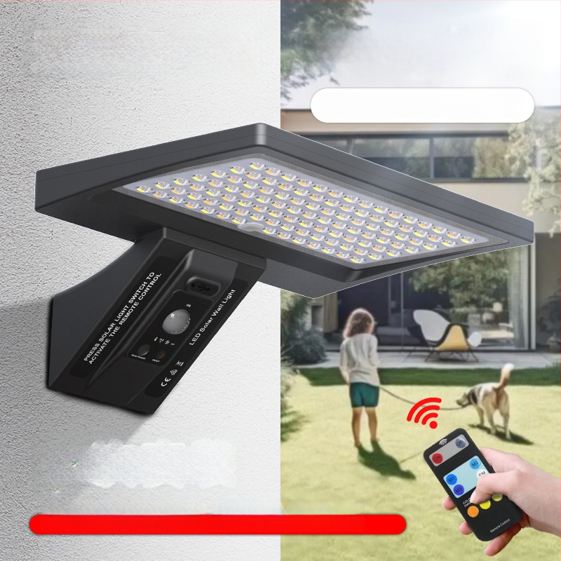 LED solarno zidno svjetlo za vanjsku upotrebu, vodootporna vrtna rasvjeta s daljinskim upravljačem za ogradu vile