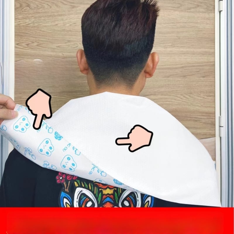 Еднократна кърпа за фризьорски салон, водоустойчива подплата за рамо, от дървесни влакна, 140 g, абсорбция на вода 0–5 s, възможност за персонализиране и печат на лого