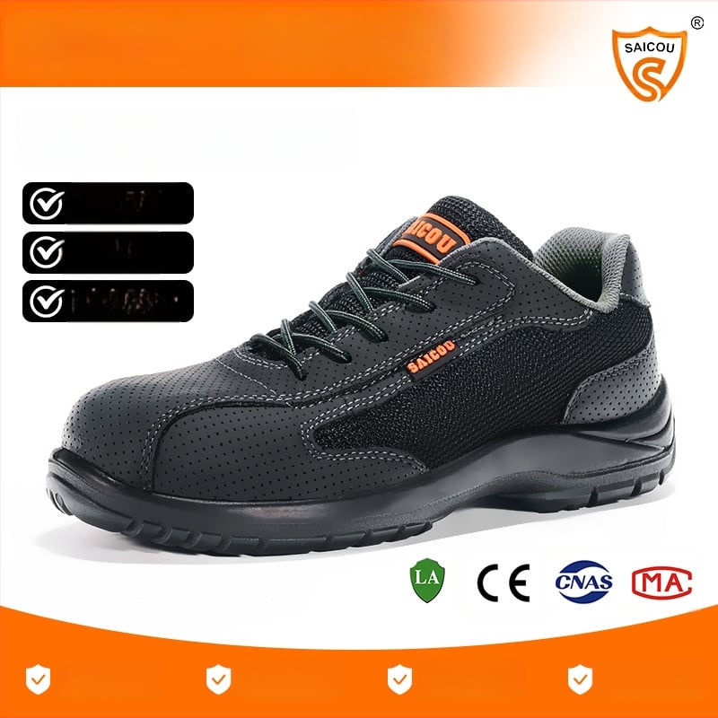 Saicou обувки за защита с изолация за мъже и жени, кожени обувки, нисък модел
