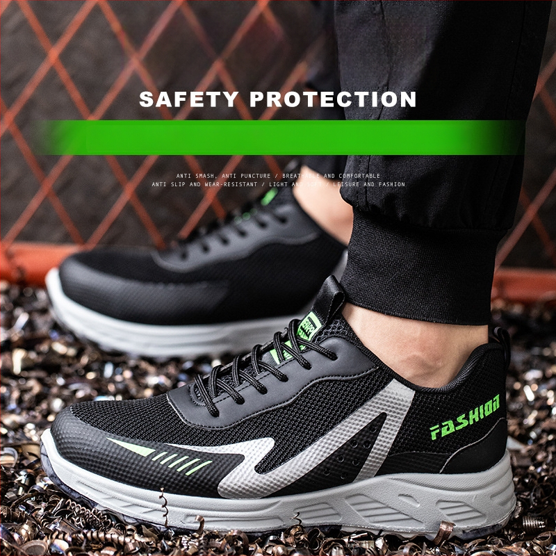 Излоирани обувки за защита на труда с анти-удар и анти-пробив и изолация; материал: дишаща мрежеста повърхност; горна част: нисък връх