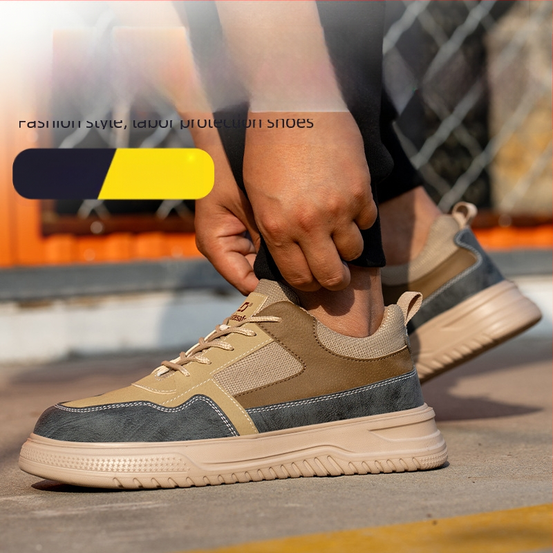 Мъжки изолирани обувки за безопасност, антиударни и антипробив, нисък глезен, стоманен нос, микрофибърна кожа, дишащи и износоустойчиви