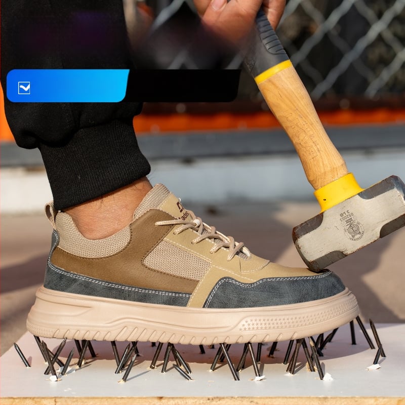 Мъжки изолирани обувки за безопасност, антиударни и антипробив, нисък глезен, стоманен нос, микрофибърна кожа, дишащи и износоустойчиви