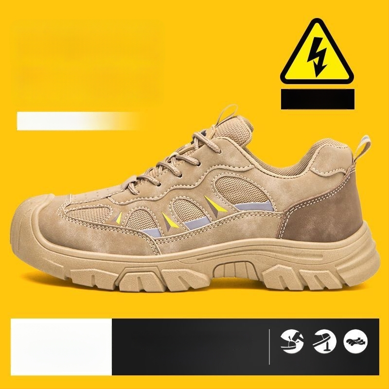 Мъжки летни дишащи защитни обувки за работа: антиударни, антипробивни, изолация, противохлъзгави, метална защита на пръстите