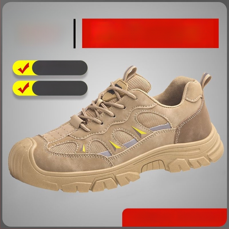 Мъжки летни дишащи защитни обувки за работа: антиударни, антипробивни, изолация, противохлъзгави, метална защита на пръстите