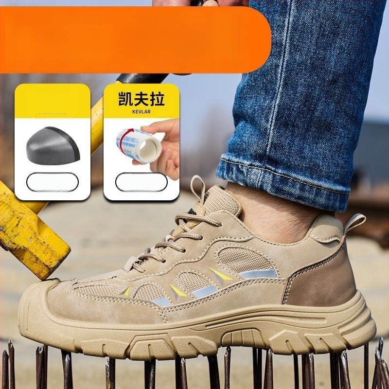 Мъжки летни дишащи защитни обувки за работа: антиударни, антипробивни, изолация, противохлъзгави, метална защита на пръстите