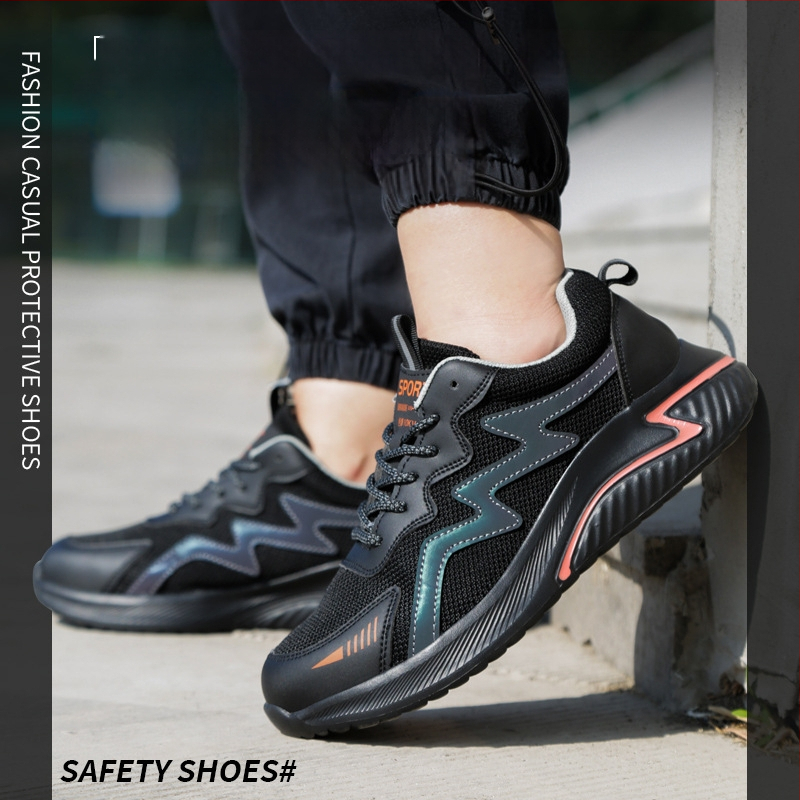 Безопасни обувки против удари и пробив с пластмасово-стоманен нос, леки, дишаща мрежеста горна част, изолация, унисекс