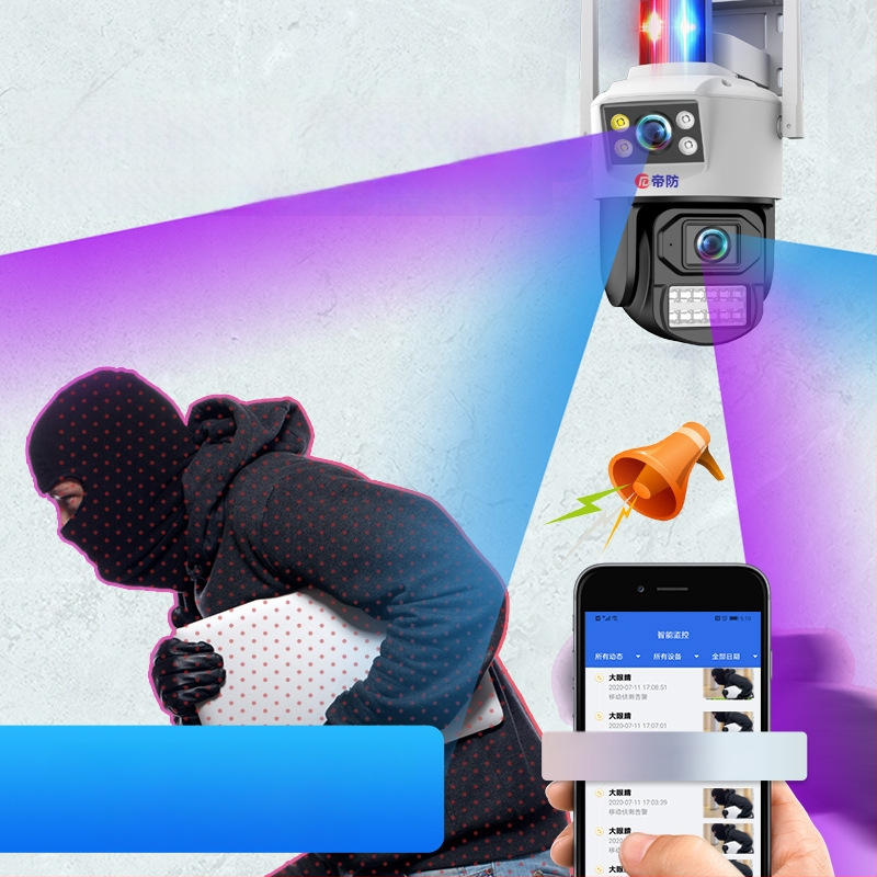 Cameră wireless cu ecran dublu, conectare directă la telefon, monitor Wi-Fi la distanță, pentru uz casnic, vizualizare HD pe timp de noapte, securitate.