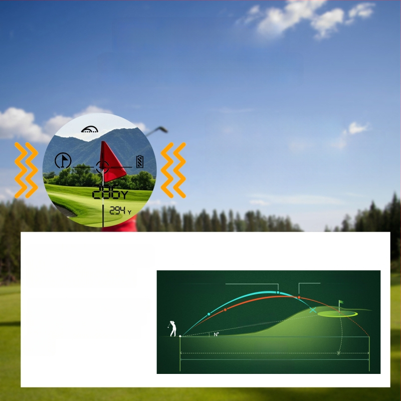 Golf laser daljinomjer, mini magnetski ručni elektronički mjerač udaljenosti s torbom za pojas