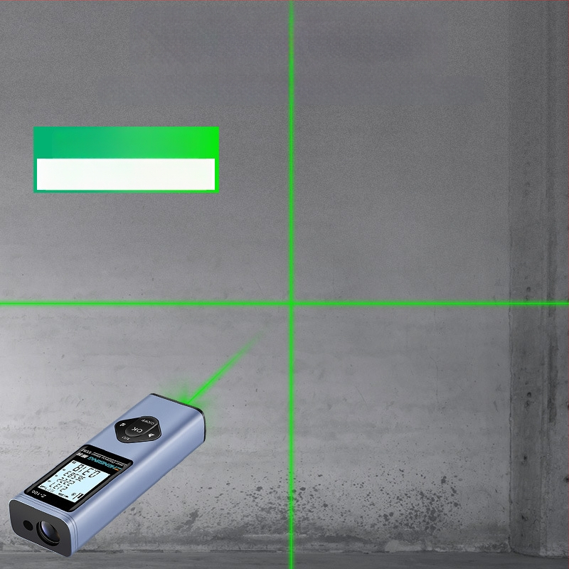 Visoko precizan laserski mjerač udaljenosti sa zelenim laserom, 3-u-1 digitalna linijka, unutarnje i vanjsko mjerenje, Bluetooth merni alat
