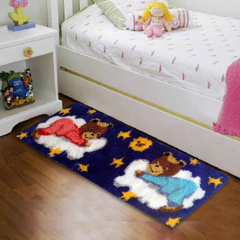 3D križno šiven tepih s debelim vunama, veliki podni tepih za spavaću sobu, ručni DIY komplet