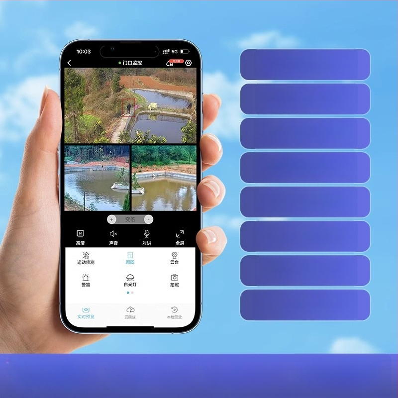 Solarna kamera za vanjsku upotrebu s 360° pogledom, daljinski pristup putem mobilne aplikacije, HD noćni vid, vodootporna