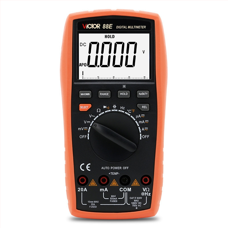 Victory VC88B/88E digitalni multimetar s automatskim rasponom, s pozadinskim osvjetljenjem, mjerenja kapaciteta, frekvencije i temperature, analogna traka