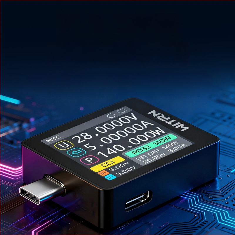 K2 tester snage s USB voltmetrom i ampermetrom, PD3.1 protokol brzog punjenja s automatskim otkrivanjem.