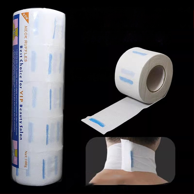 Vienkartinė kaklo popierinė skara kirpykloje, apsaugo kaklą nuo plaukų lūžimo ir nukritusių plaukų