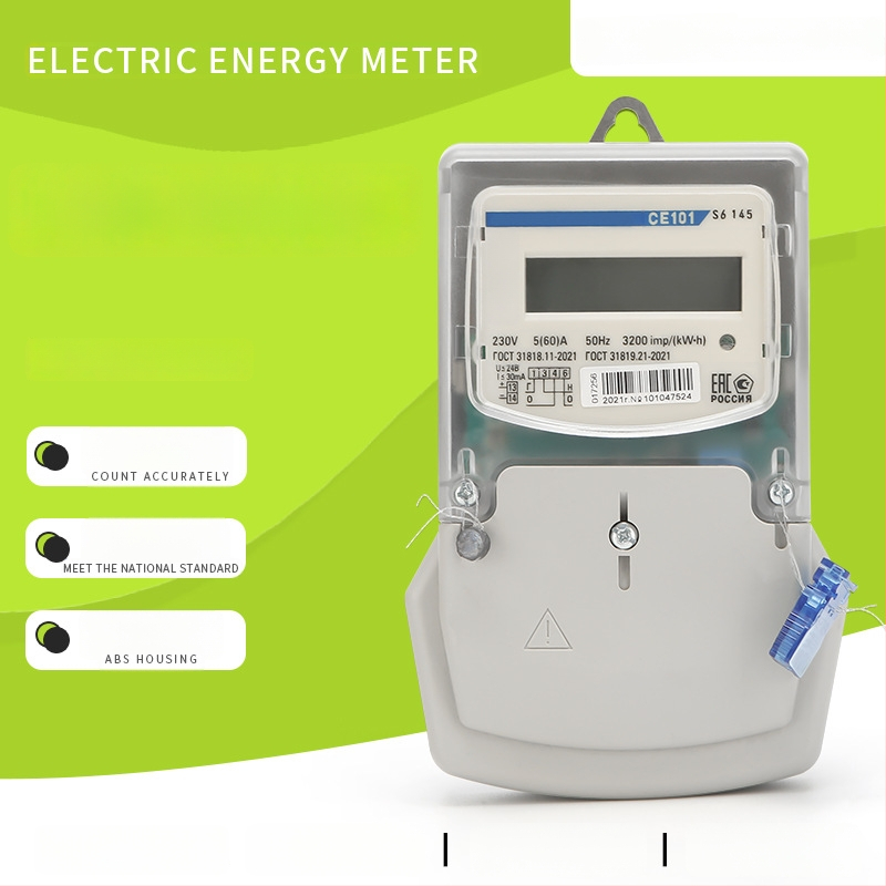 101 LCD jednofazni elektronički mjerač, niska potrošnja energije, dugačak vijek trajanja, mala pogreška, prozirni mjerač električne energije