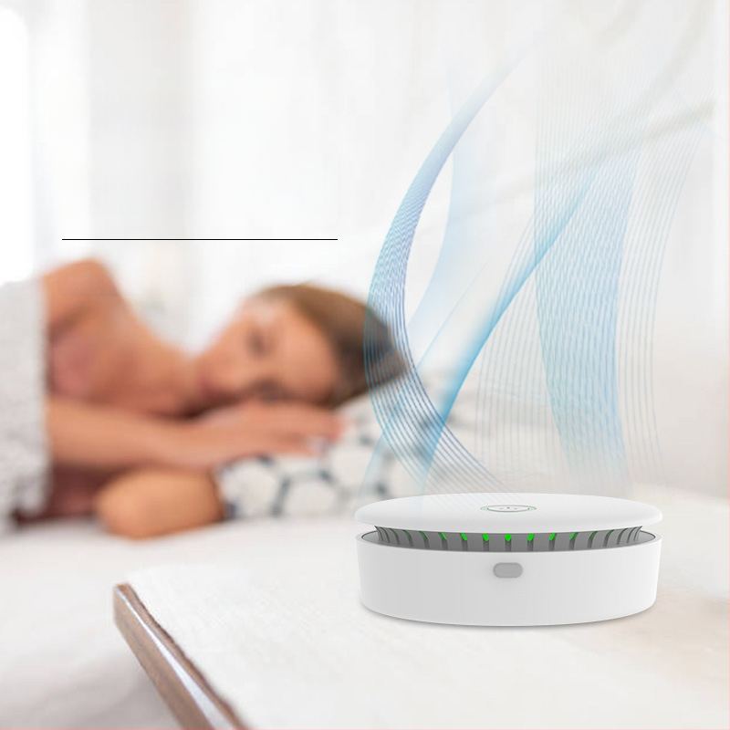 Φορητός επιτραπέζιος καθαριστής αέρα με όζον και αρνητικά ιόντα – κατάλληλος και για αυτοκίνητο, τροφοδοσία USB, ροή αέρα 10 m³/ώρα, θόρυβος 36–45 dB, απολύμανση και εξουδετέρωση οσμών