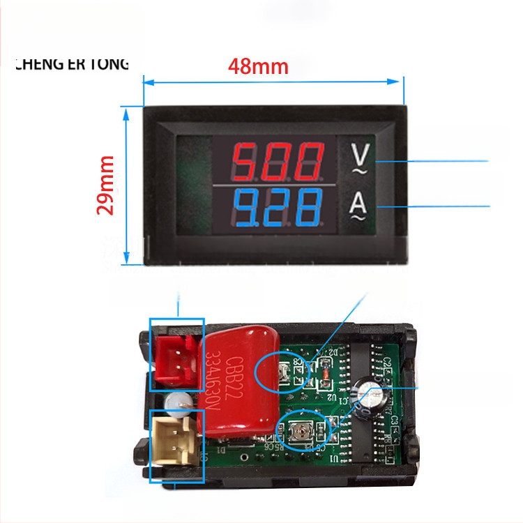 Mjer AC napona i struje AC50-500V, 10A/50A/100A, digitalni dvostruki zaslon, 220V, trofazni 380V, s uzajamnom indukcijom