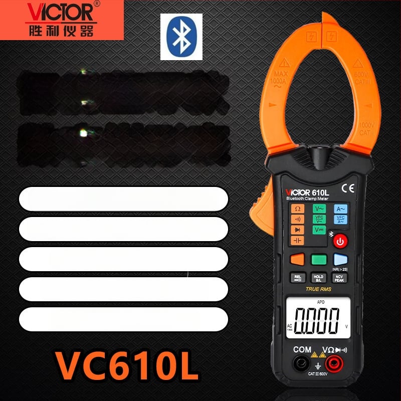 Victor VC615B digitalni klipsni ampermetar s pravom RMS vrijednošću, mjerenje AC/DC, automatski raspon, visoka preciznost, zaštita od pregrijavanja