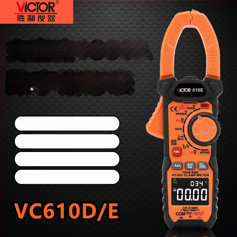 Victor VC615B digitalni klipsni ampermetar s pravom RMS vrijednošću, mjerenje AC/DC, automatski raspon, visoka preciznost, zaštita od pregrijavanja