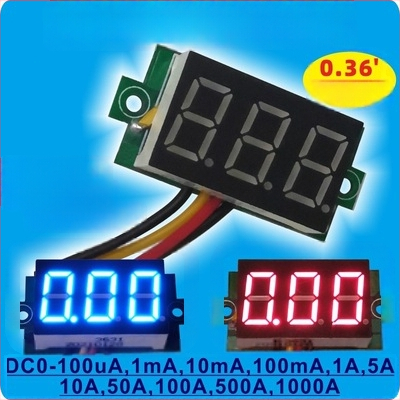 YB20C digitalni DC ampermetar, LED 0,36 inčni zaslon, DC0-1A, 5A/10A/50A
