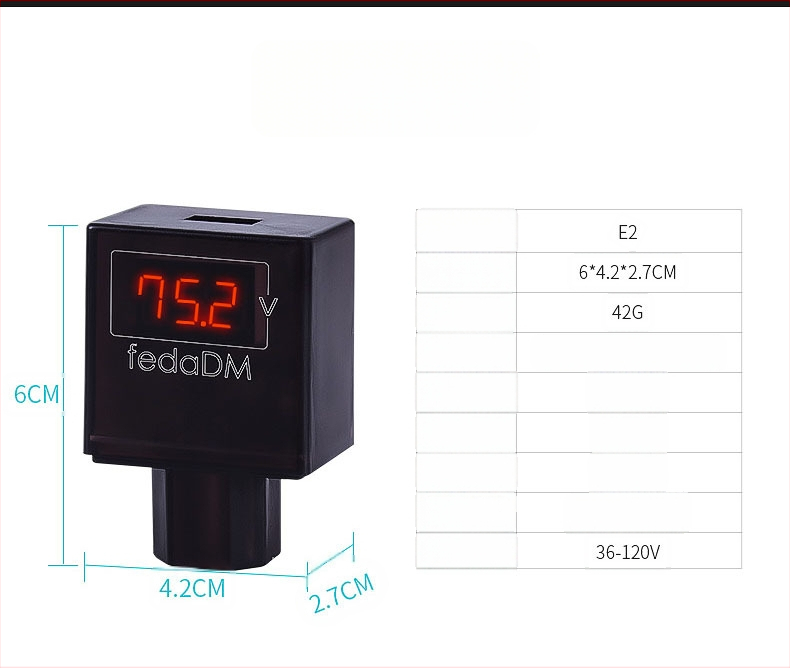 2,4 A digitalni voltmetar za električna vozila s USB punjačem, kompatibilan s 48V/60V/72V/96V sustavima