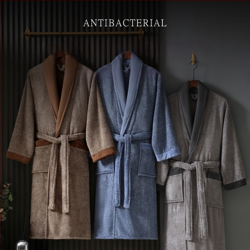 Antibakterijski ogrtač za kupanje od koralnog fleksa, brzo se suši, upija vodu i bez dlačica, unisex, dugačak, zimski, debeo