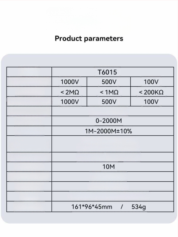 T6015 Pointer típusú szigetelésellenállás-tesztelő, AC/DC feszültség mérés, tranzisztor mérés és alacsony ellenállás detektálása