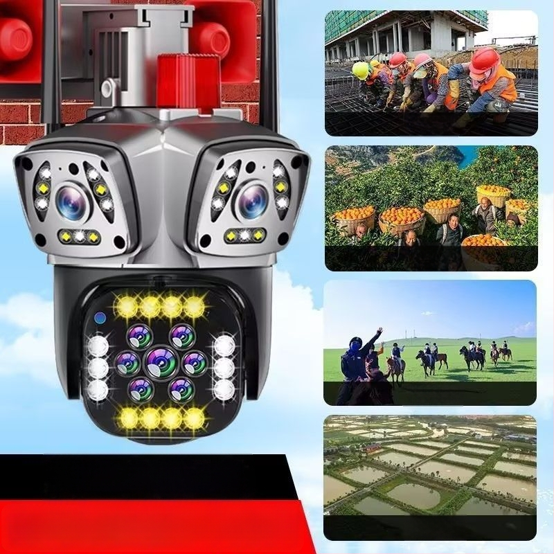 Solarna vanjska kamera za nadzor s 360° pokrivenošću, bez mrtvih kutova, ultra jasna, vodootporna