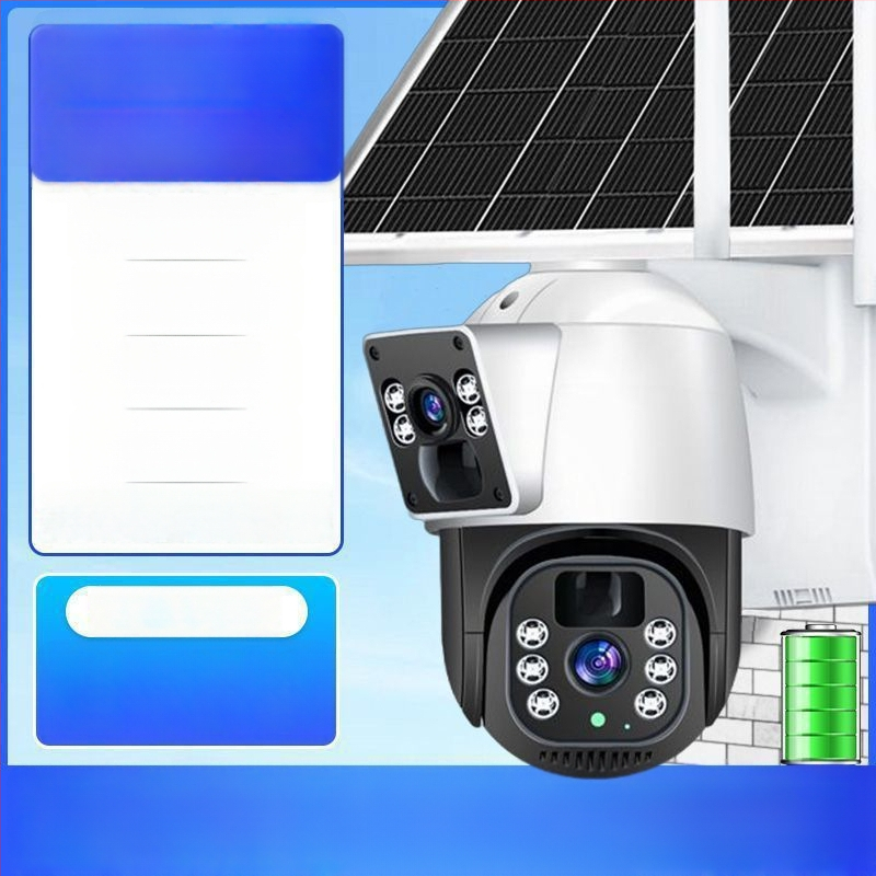 Solarna vanjska kamera za nadzor s 360° pokrivenošću, bez mrtvih kutova, ultra jasna, vodootporna
