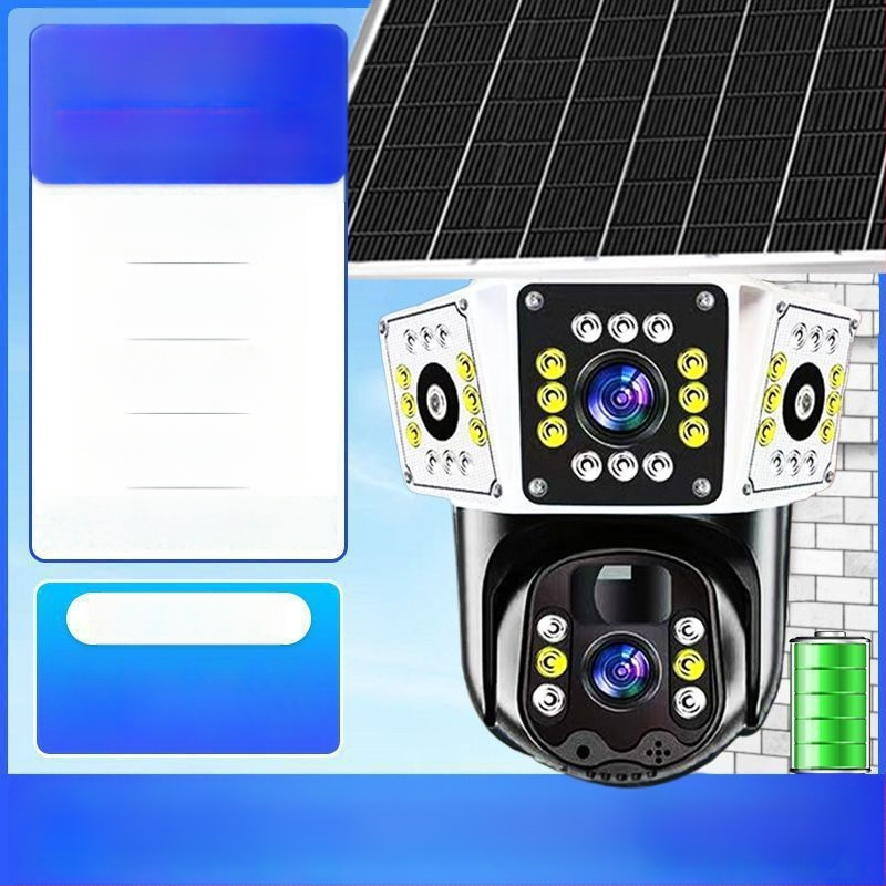 Solarna vanjska kamera za nadzor s 360° pokrivenošću, bez mrtvih kutova, ultra jasna, vodootporna
