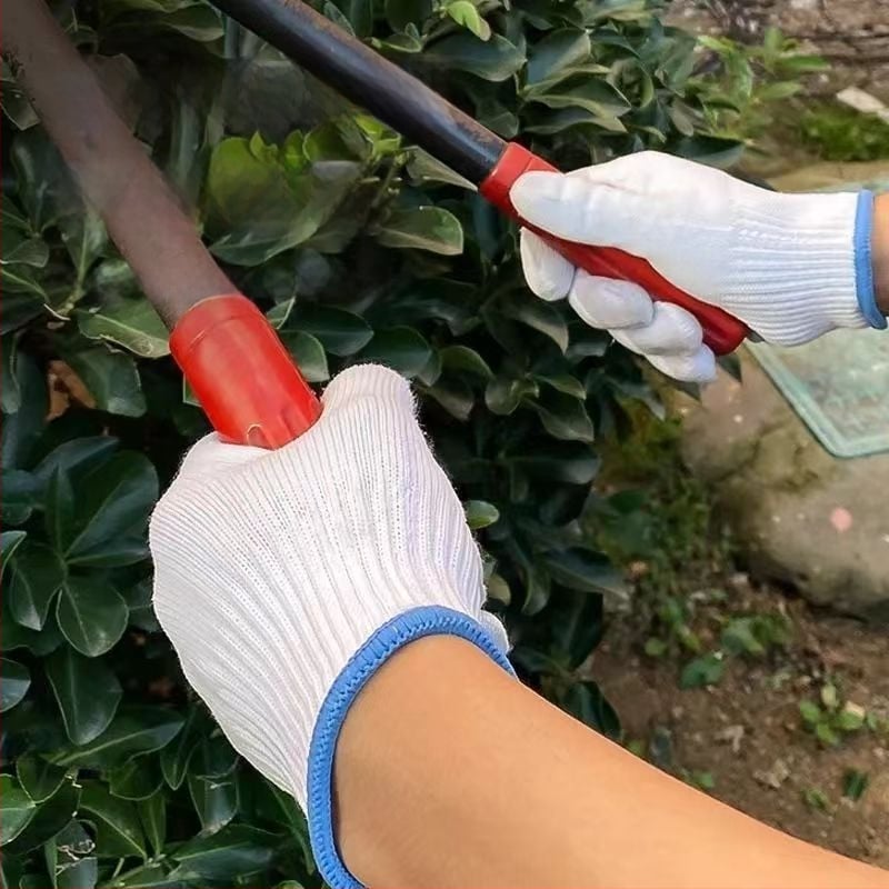 Mănuși de protecție pentru lucru din fir de bumbac-satén, tricotate cu 10 ace (Brand: Love and wear; Funcție: Protecție și rezistență la uzură; Domeniu de utilizare: Protecție; Greutate: 1)