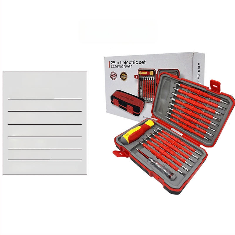 Hezhou set șurubelnițe izolate 29-in-1 pentru electricieni, cap încrucișat, oțel CR-V, magnetice, mâner PP+TPR, greutate 1.035