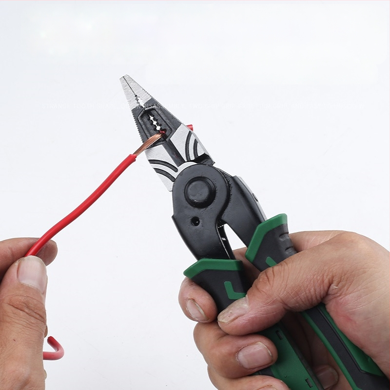 Clește pentru cabluri cu capete interschimbabile 6 în 1 pentru electricieni — clește cu capete multiple, dezizolator de cabluri, foarfă pentru tablă