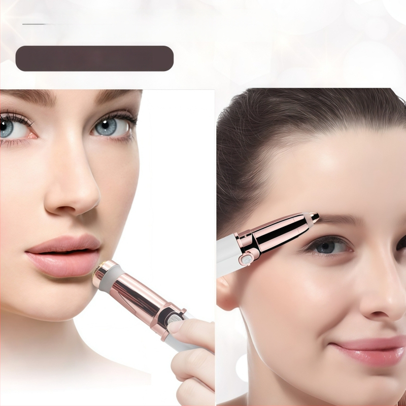 Elektrinis skustuvas ir plaukų šalinimo įrenginys, 2-in-1 mini veido skustuvė su antakių kirpimo funkcija, modelis BZ-205B, USB maitinimas, ABS korpusas, tinka drėgnam ir sausam naudojimui.