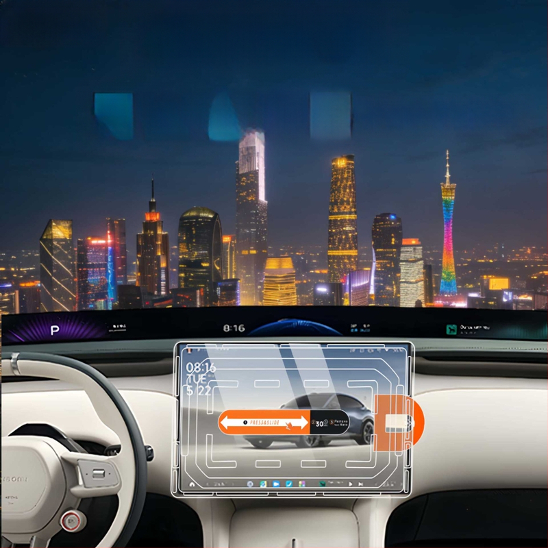 Kaljeno staklo zaštitni film za Xiaomi Yu7 središnji zaslon — navigacijski zaslon, unutrašnjost automobila, dizajn u jednom komadu, otporan na ogrebotine i otiske prstiju