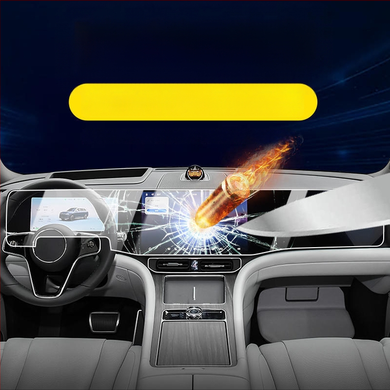 Kaljeno staklo zaštitni film za Xiaomi Yu7 središnji zaslon — navigacijski zaslon, unutrašnjost automobila, dizajn u jednom komadu, otporan na ogrebotine i otiske prstiju