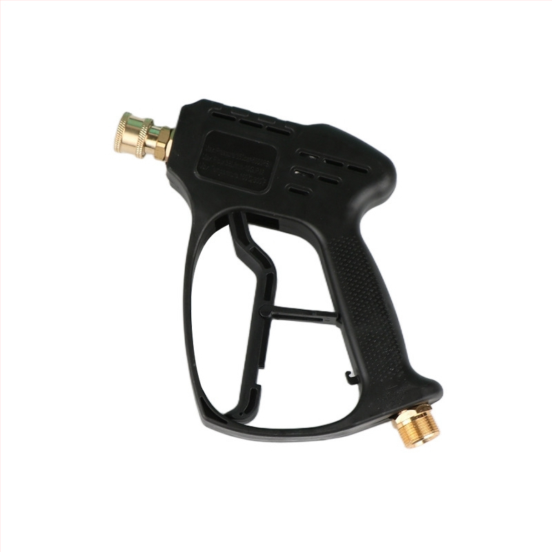 Κεφαλή πιστόλι υψηλής πίεσης για πλύσιμο αυτοκινήτων – σώμα από πλαστικό; σύνδεση από χαλκό; ακροφύσιο από κράμα; λαβή τύπου δαχτύλου; τύπος ψεκασμού: φυσητή/ροή νερού