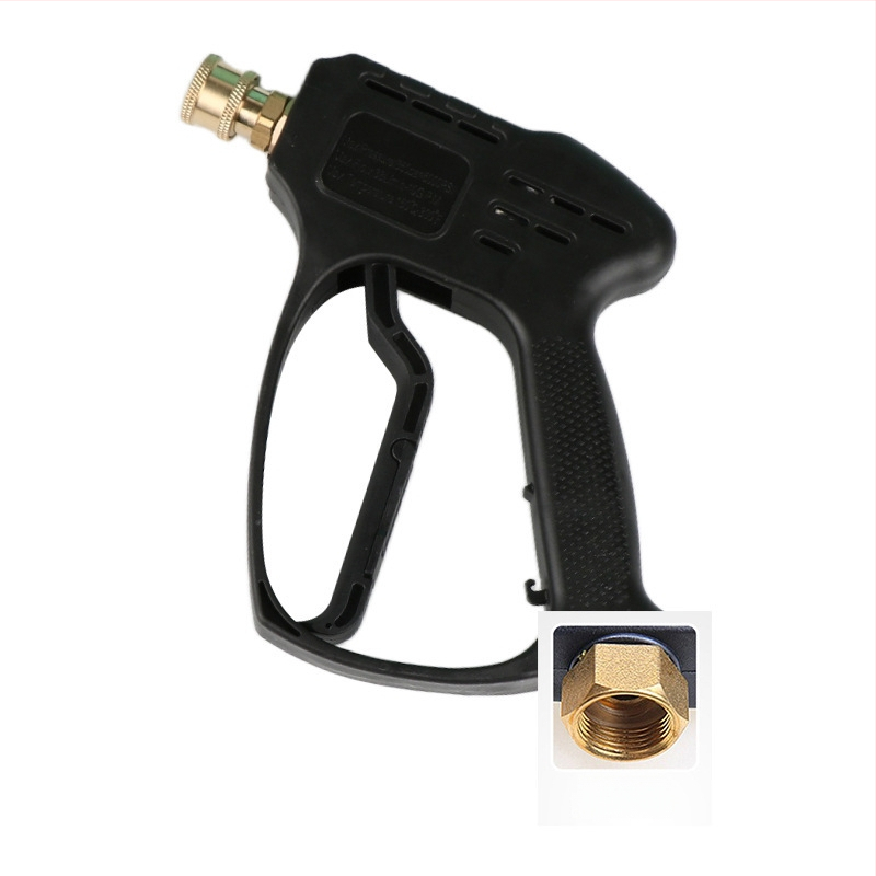 Κεφαλή πιστόλι υψηλής πίεσης για πλύσιμο αυτοκινήτων – σώμα από πλαστικό; σύνδεση από χαλκό; ακροφύσιο από κράμα; λαβή τύπου δαχτύλου; τύπος ψεκασμού: φυσητή/ροή νερού