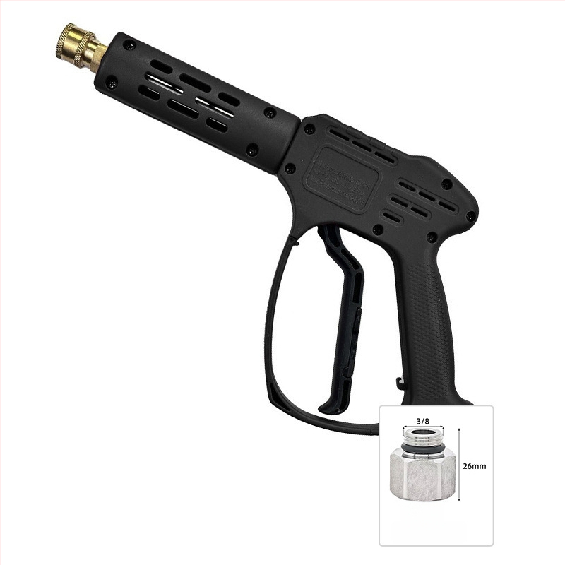 Κεφαλή πιστόλι υψηλής πίεσης για πλύσιμο αυτοκινήτων – σώμα από πλαστικό; σύνδεση από χαλκό; ακροφύσιο από κράμα; λαβή τύπου δαχτύλου; τύπος ψεκασμού: φυσητή/ροή νερού